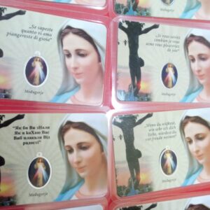 Moći / Blagoslovljene kartice Gospe – Paket 100 kom (više jezika)