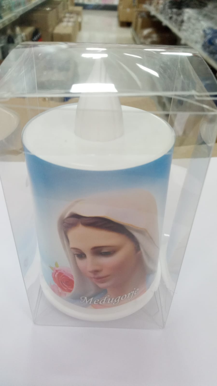 Svijeća na bateriju s motivom Medjugorje - 12cm