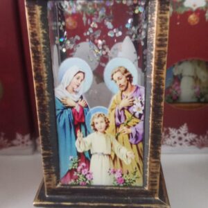 Fenjer sa snijegom i LED svjetlom