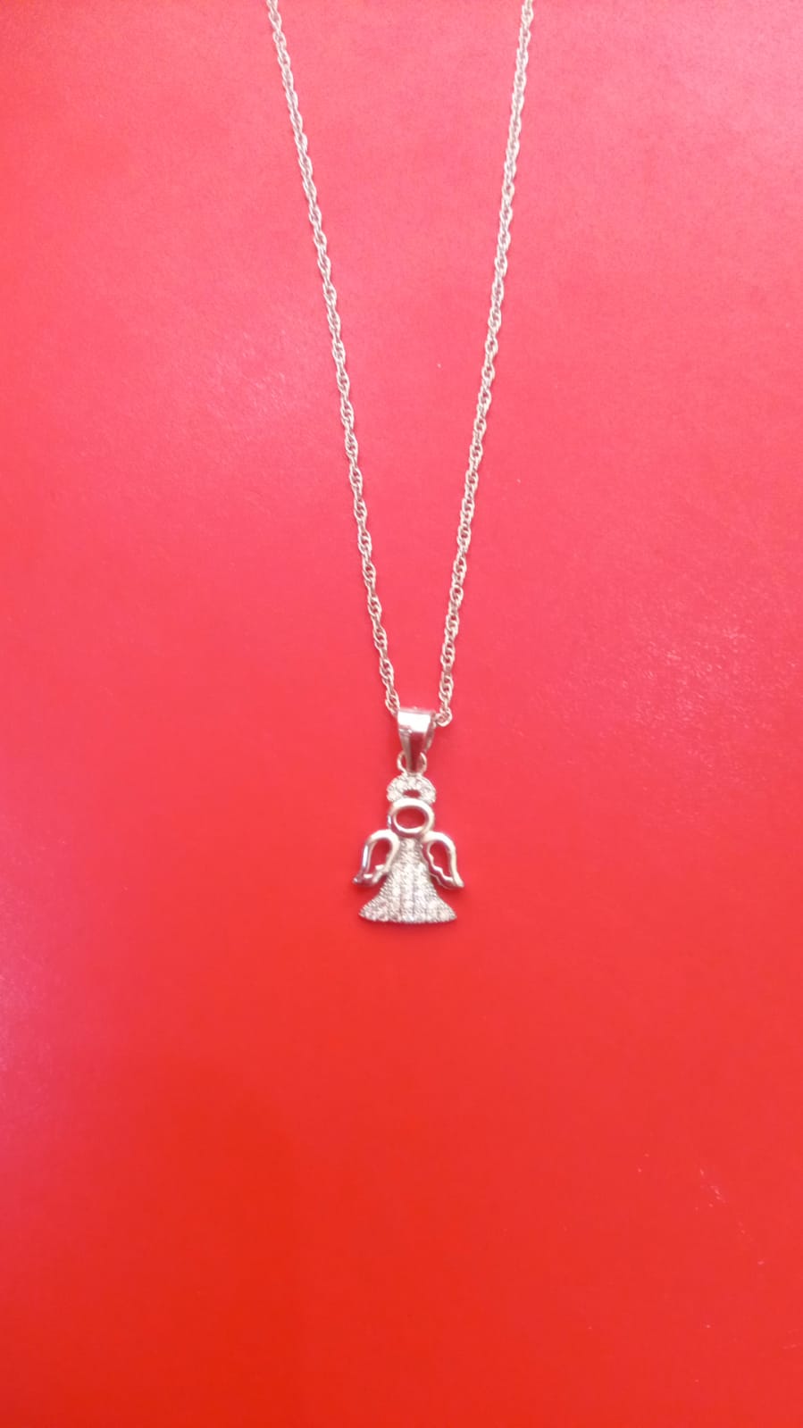 Srebro 925 Lančić s Privjeskom Anđela