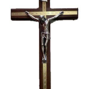 Križ od drveta s messingom 30x18 cm